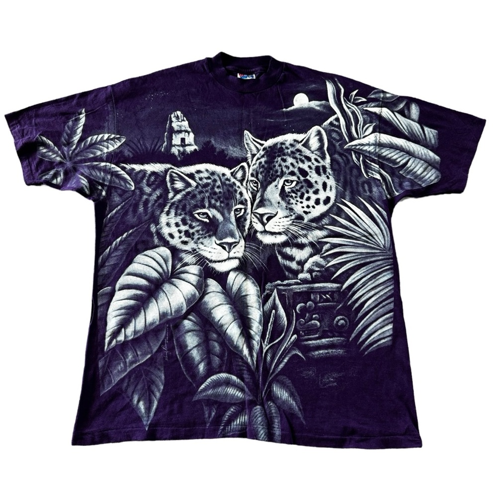 Vintage leopard all over print t shirt